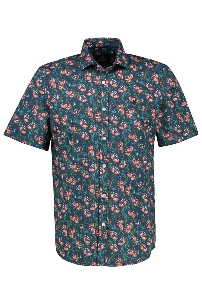 STRETCH POPLIN OVERHEMD BLOEM MOTIEF 2542326 331 EARTH RED